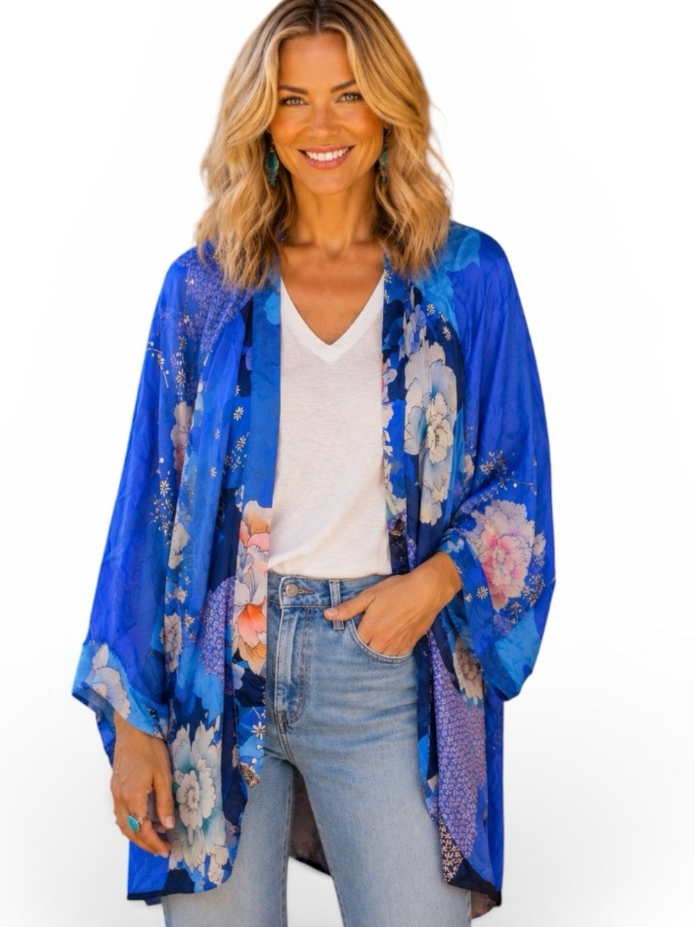 Johnny Was embroidered Petite Dolce  Kimono/Jacket  NWT